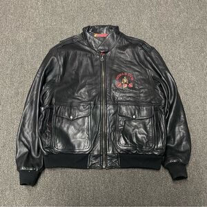 Vintage Tony Nowak Collection World Gym Black Leather Biker Jacket Fits Large XL